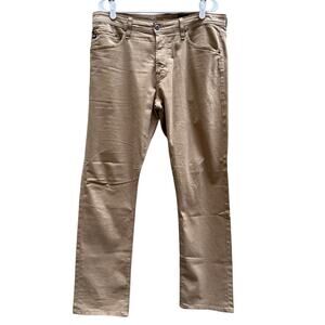 Adriano Goldschimied Everett Slim Straight Pants Khaki Men's 35 x 31
